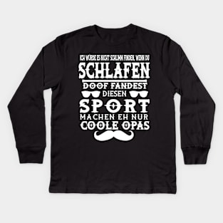 Schlafen Opa Nickerchen Mittagsschlaf Spruch Kids Long Sleeve T-Shirt